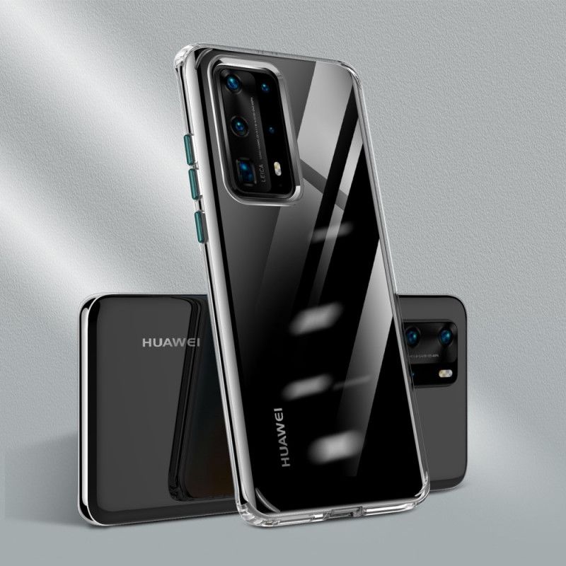 Kuori Huawei P40 Pro Plus Punainen Musta Läpinäkyvät Värilliset Napit