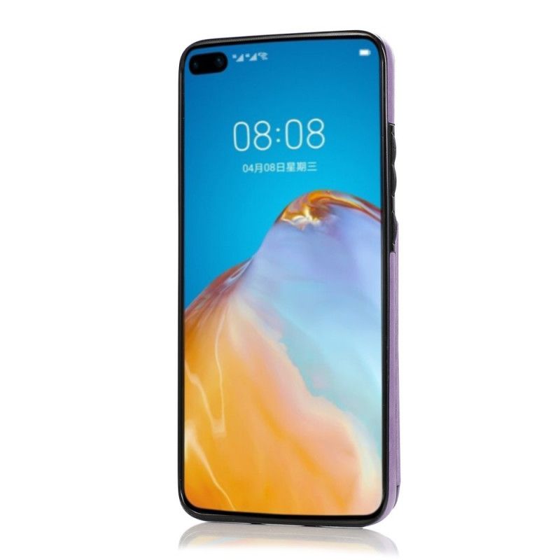 Kuori Huawei P40 Pro Plus Syaani Harmaa Mandala-Tulostuskortin Pidike