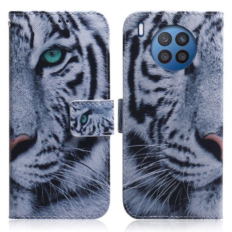 Flip Kotelot Huawei Nova 8i / Honor 50 Lite White Tiger