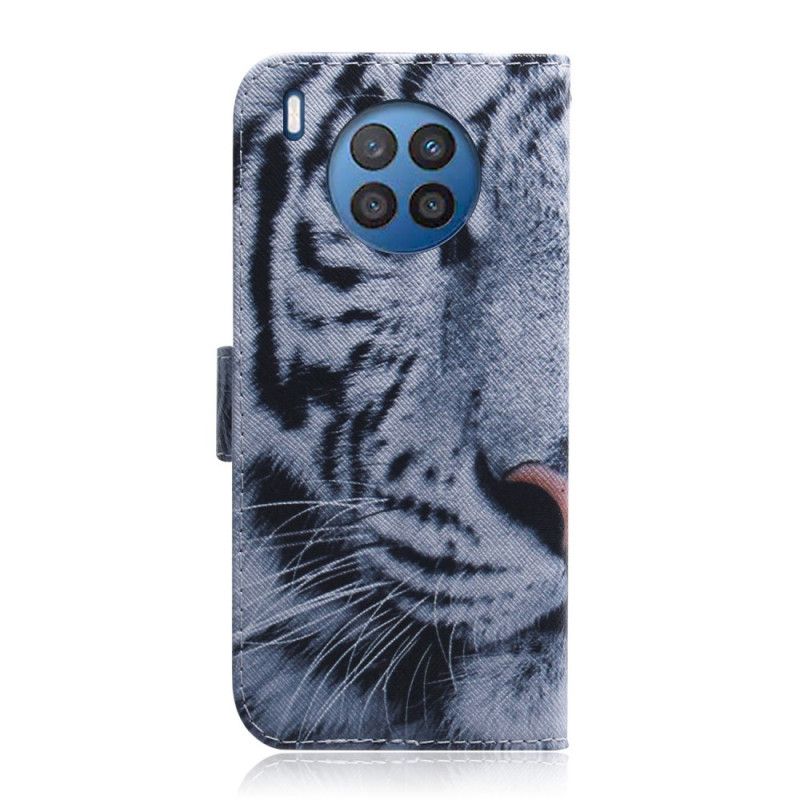 Flip Kotelot Huawei Nova 8i / Honor 50 Lite White Tiger