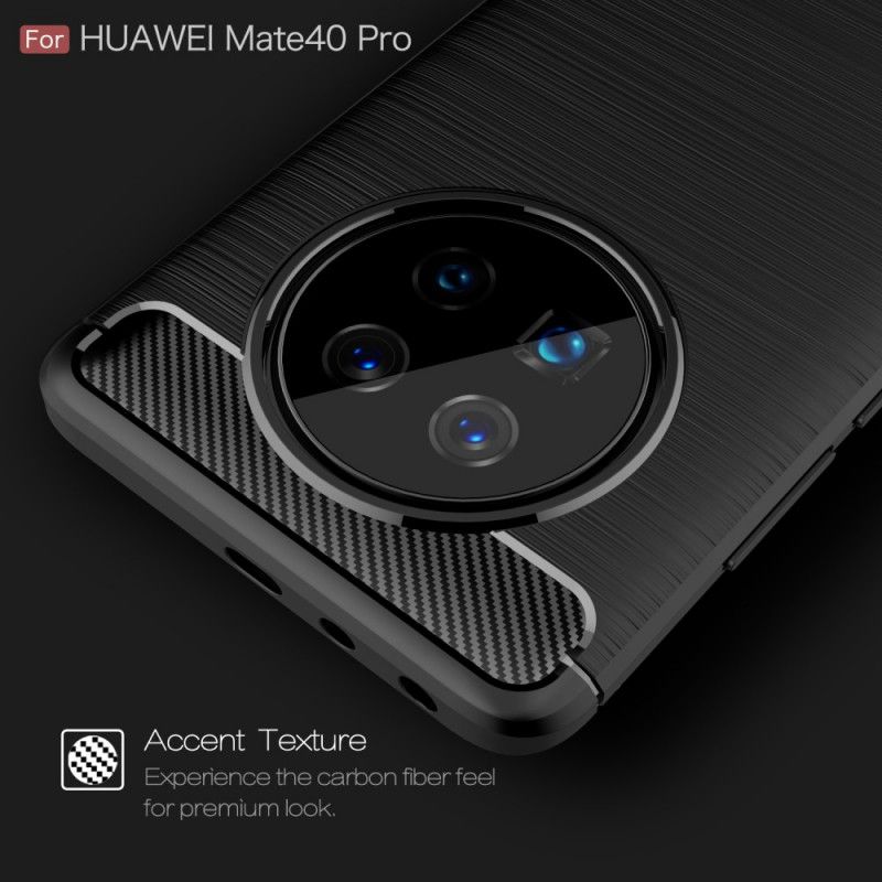 Kuori Huawei Mate 40 Pro Punainen Musta Harjattu Hiilikuitu Suojakuori