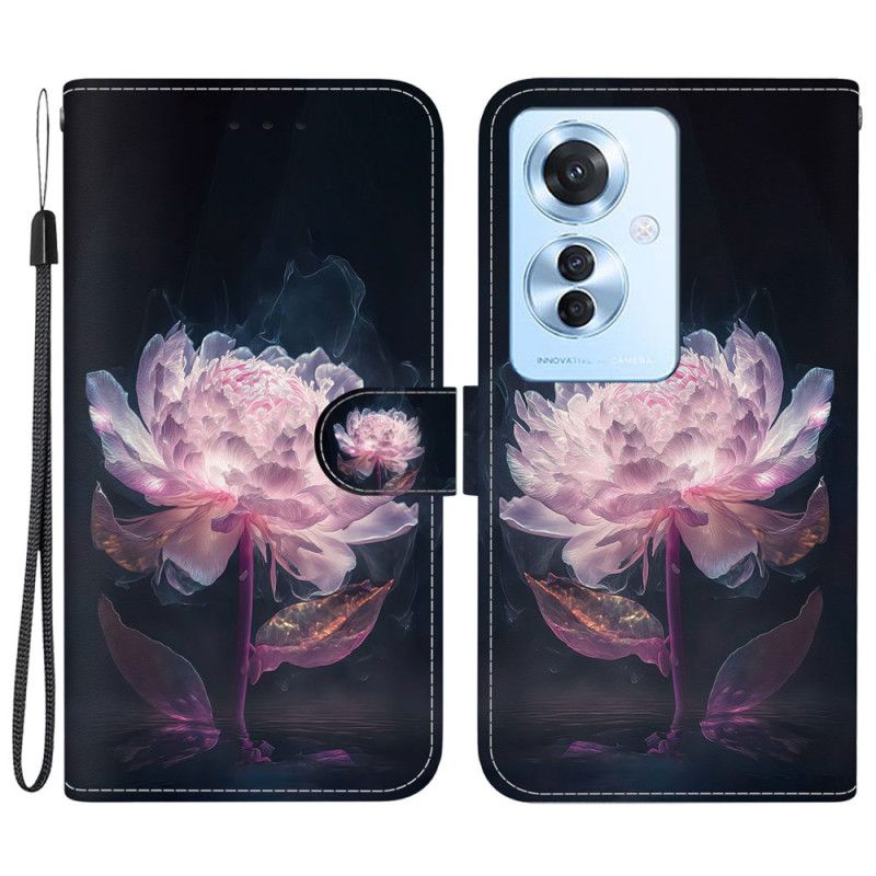 Kuoret Oppo Reno 11f 5g Violetti Pioni Hihnalla