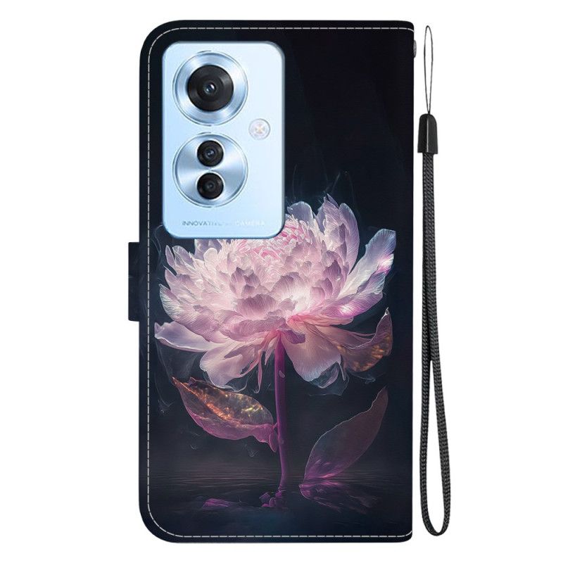 Kuoret Oppo Reno 11f 5g Violetti Pioni Hihnalla