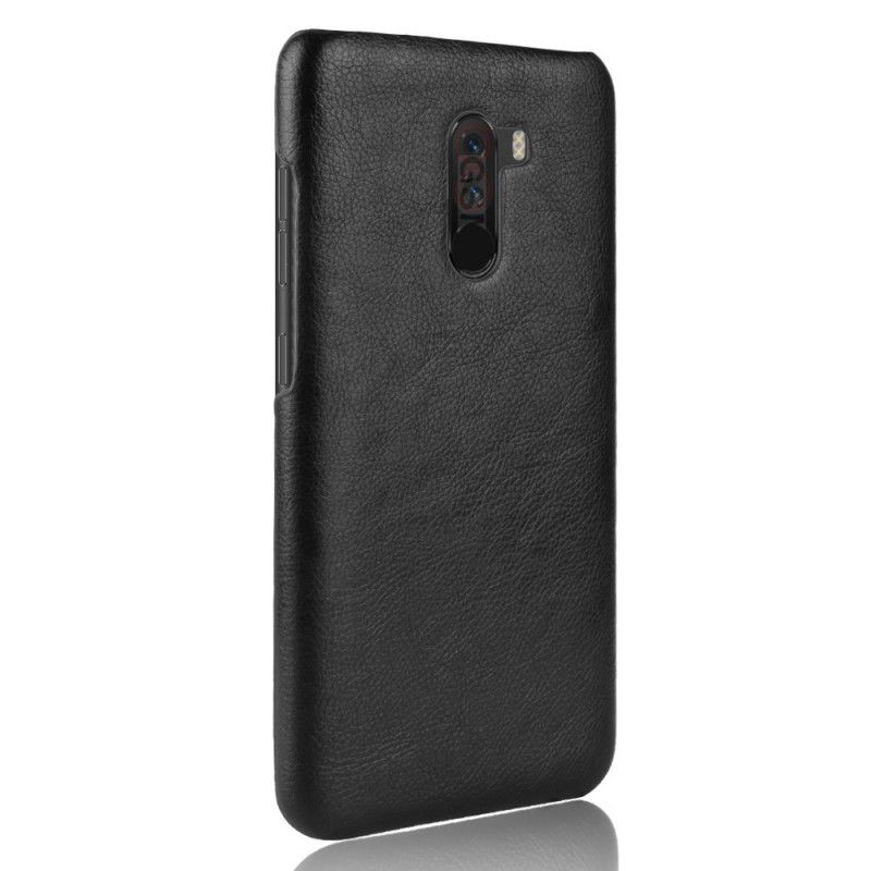 Case Kuoret Xiaomi Pocophone F1 Harmaa Musta Puhelinkuoret Litsi Nahkainen Vaikutus