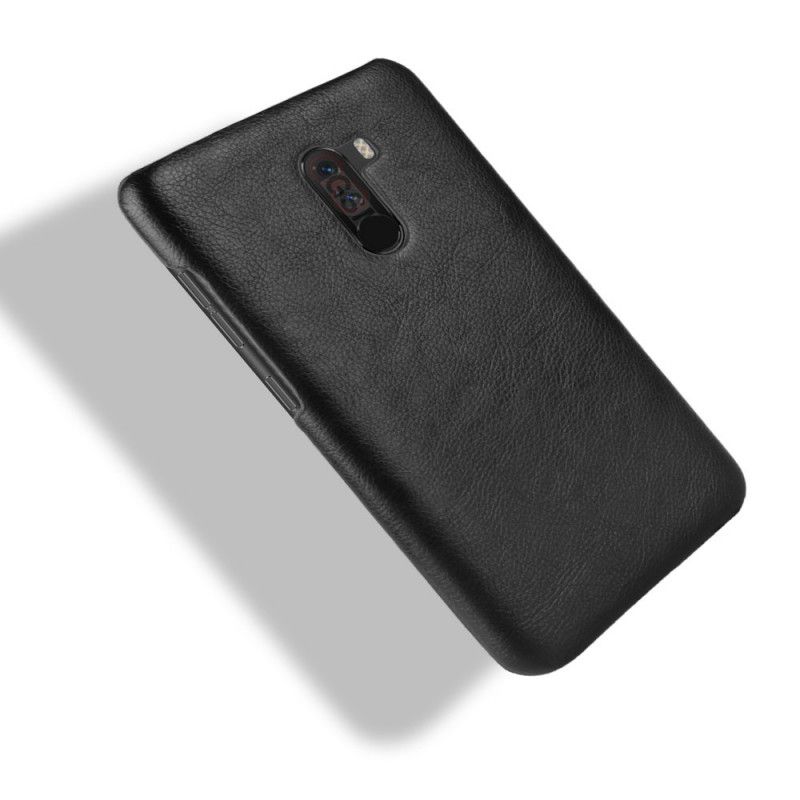 Case Kuoret Xiaomi Pocophone F1 Harmaa Musta Puhelinkuoret Litsi Nahkainen Vaikutus