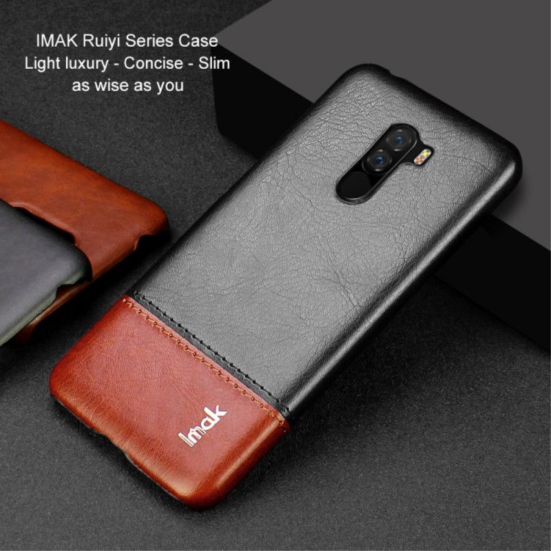 Case Kuoret Xiaomi Pocophone F1 Ruskea Musta Puhelinkuoret Imak Ruiyi -Sarjan Nahkaefekti