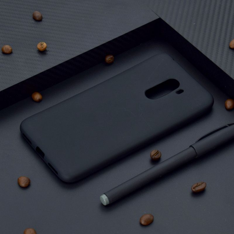 Case Kuoret Xiaomi Pocophone F1 Valkoinen Musta Puhelinkuoret Pehmeä Matta Silikoni