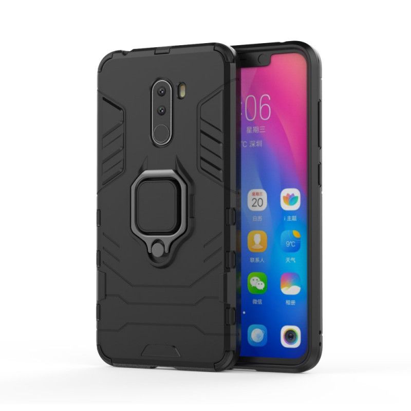 Kuori Xiaomi Pocophone F1 Punainen Musta Kestävä Rengas