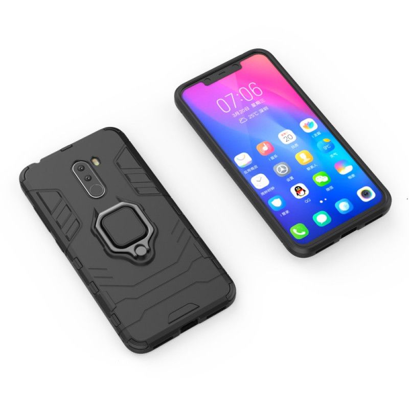 Kuori Xiaomi Pocophone F1 Punainen Musta Kestävä Rengas