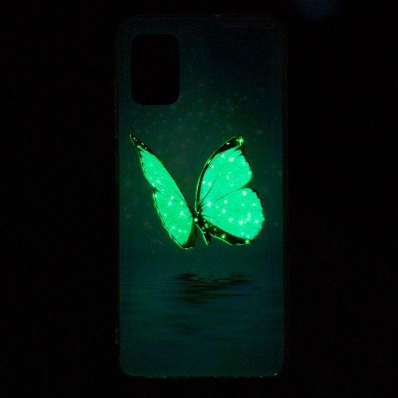 Case Kuoret Xiaomi Mi 10 Lite Puhelinkuoret Fluoresoiva Sininen Perhonen