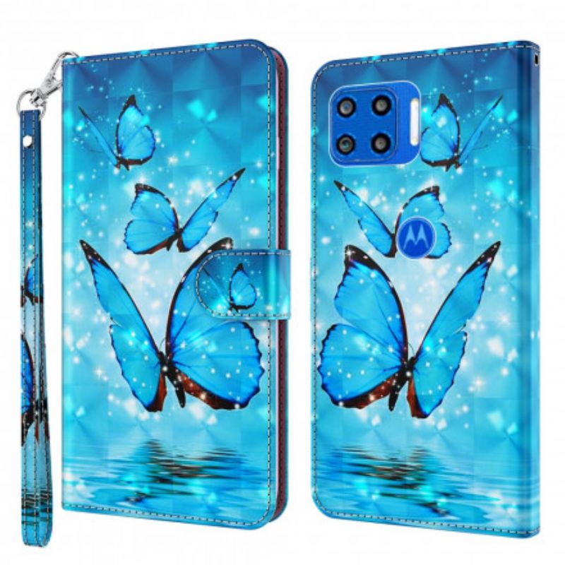 Flip Kotelot Moto G 5g Plus Flying Blue Butterflies