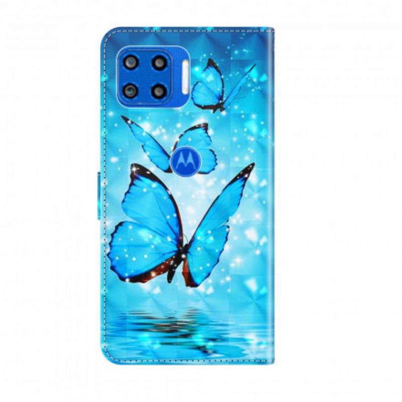 Flip Kotelot Moto G 5g Plus Flying Blue Butterflies