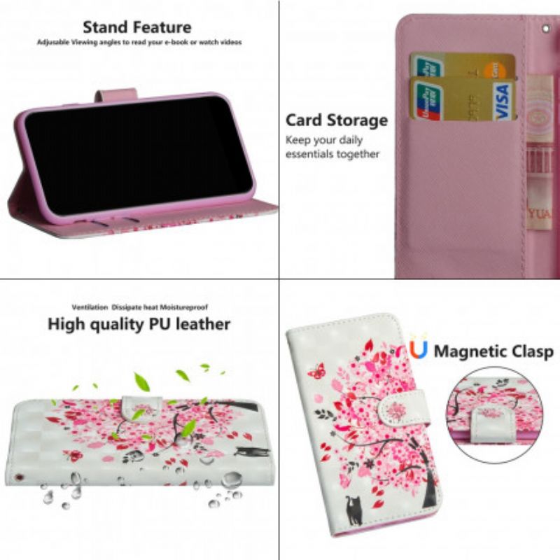 Flip Kotelot Moto G 5g Plus Pink Tree