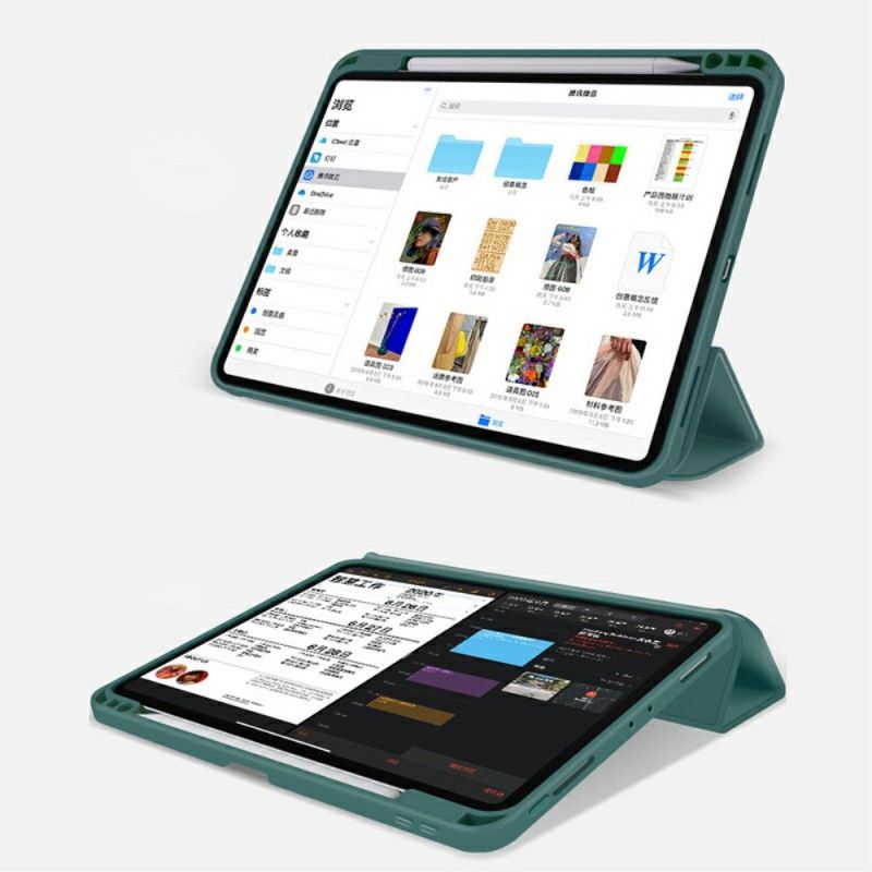 Älykotelo iPad Pro 12.9" (2018) (2020) Harmaa Musta Kolme Ikkunaluukua 2. Sukupolvi