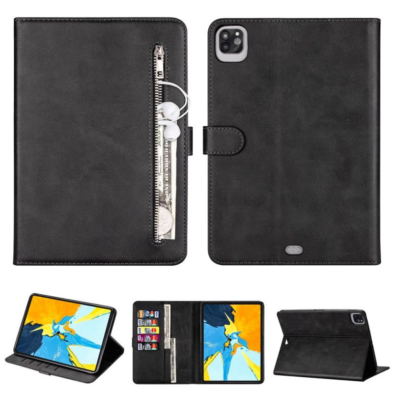 Flip Case iPad Pro 12.9" (2018) (2020) Punainen Musta Vetoketju