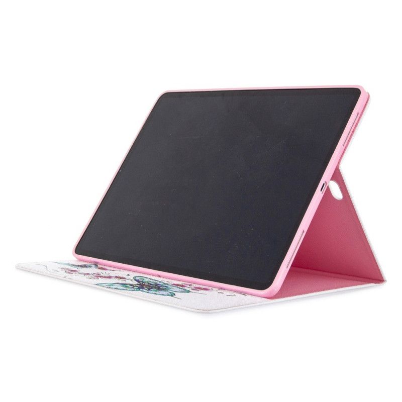 Flip Case iPad Pro 12.9" (2018) (2020) Vaaleanpunainen Perhospainokuvio