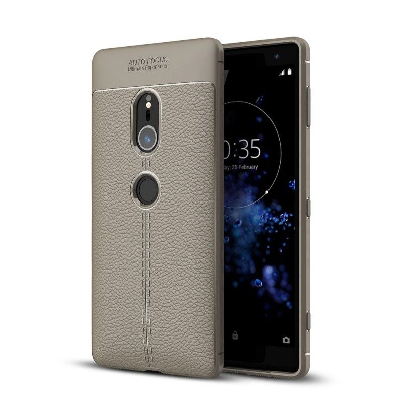 Case Kuoret Sony Xperia XZ2 Harmaa Musta Puhelinkuoret Kaksilinjainen Litsi Nahkainen Vaikutus