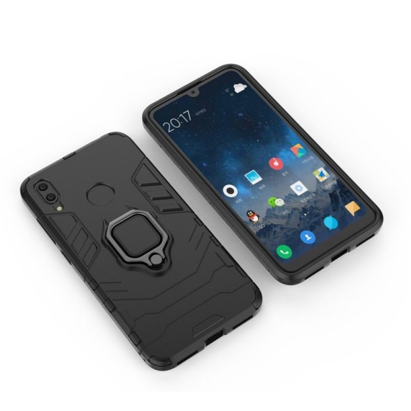 Case Kuoret Huawei Y7 2019 Punainen Musta Puhelinkuoret Kestävä Rengas