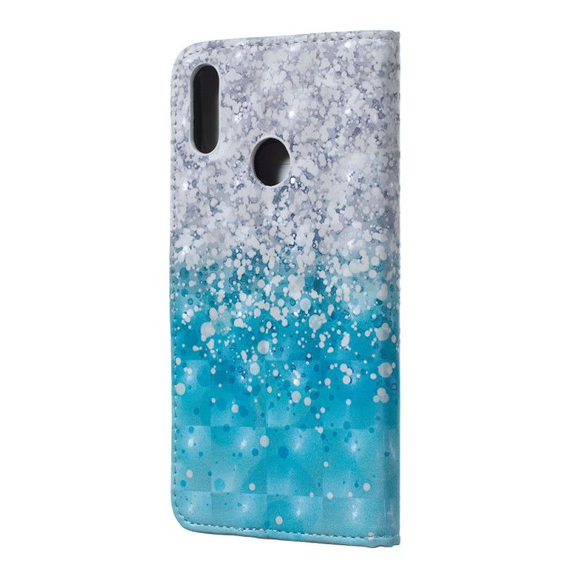 Flip Case Huawei Y7 2019 Kaltevuus Sininen Kimallus