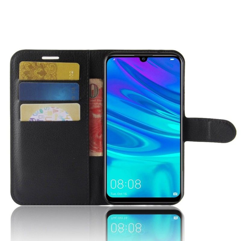 Flip Case Huawei Y7 2019 Valkoinen Musta Klassikko