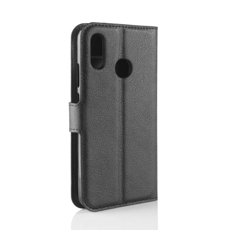 Flip Case Huawei Y7 2019 Valkoinen Musta Klassikko