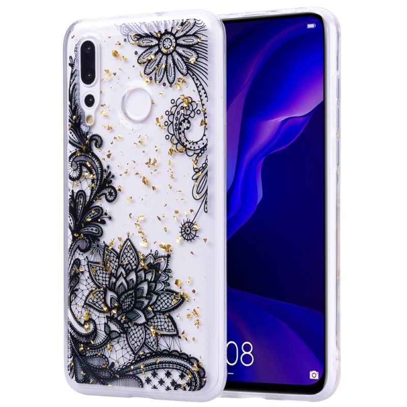 Kuori Huawei Y7 2019 Pitsi Ja Kultapöly Suojakuori