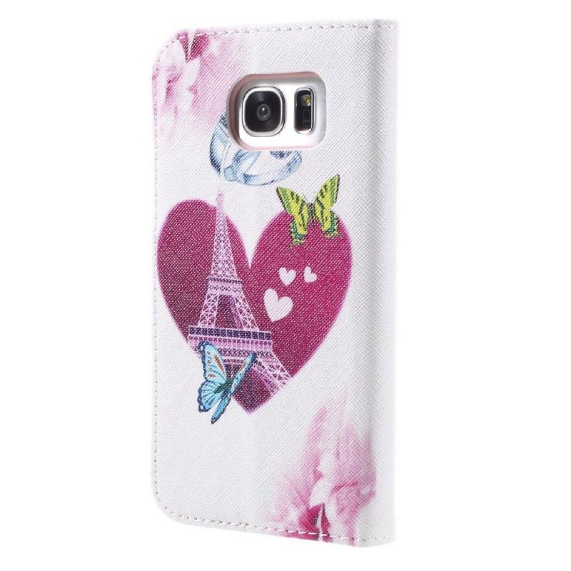 Kotelot Samsung Galaxy S7 Edge Beige Tyylikäs Eiffel-Torni