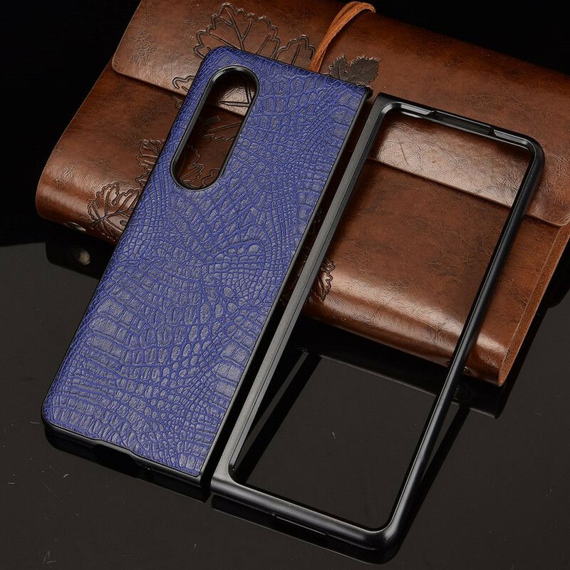 Kuori Case Samsung Galaxy Z Fold 3 5g Puhelinkuoret Tekokrokotiilinahkaa