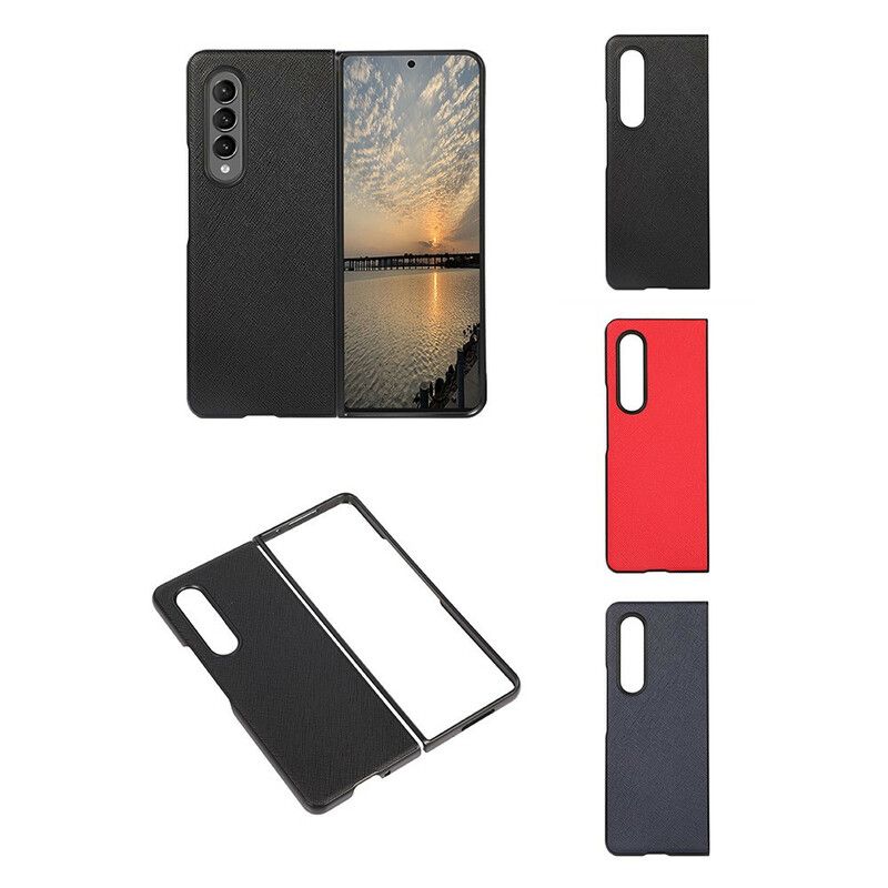 Kuori Case Samsung Galaxy Z Fold 3 5g Puhelinkuoret Teksturoitua Aitoa Nahkaa