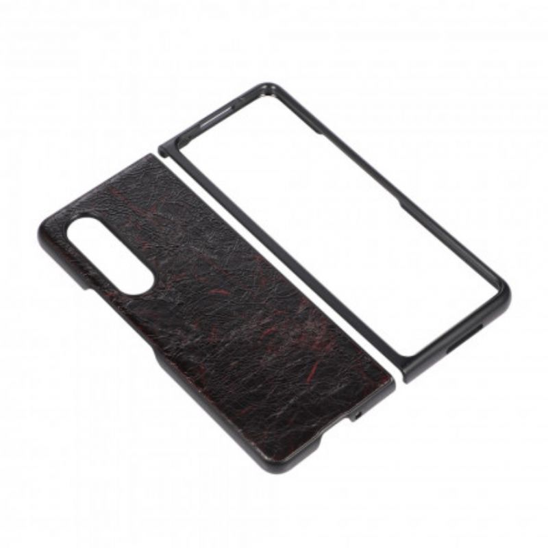 Kuori Case Samsung Galaxy Z Fold 3 5g Puhelinkuoret Teksturoitua Keinonahkaa