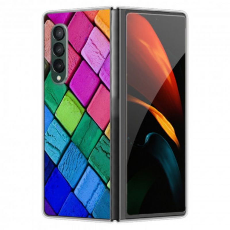 Kuori Samsung Galaxy Z Fold 3 5g Värilliset Kuutiot Suojakuori