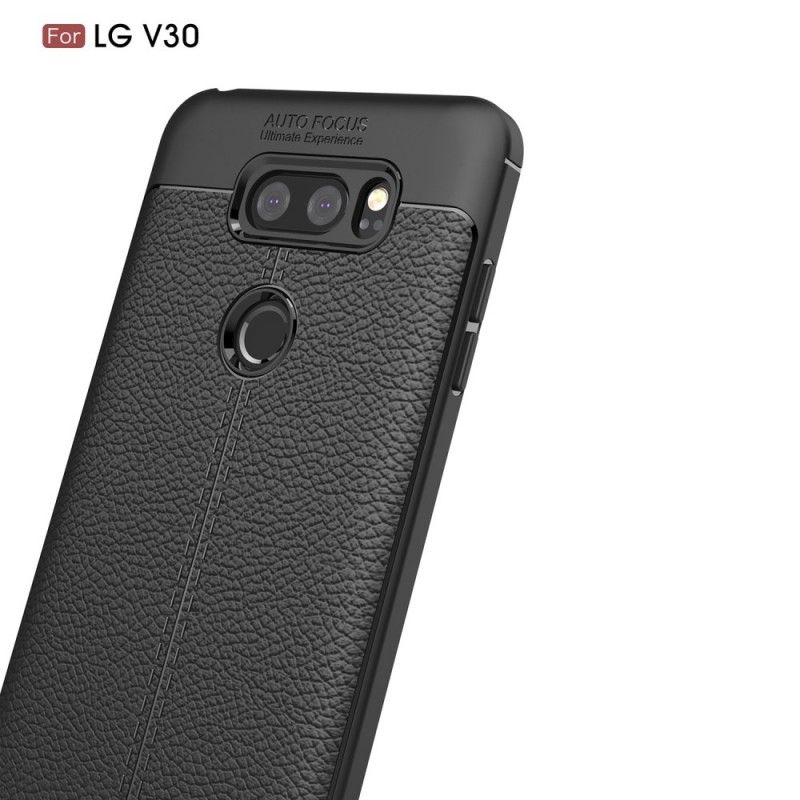 Case Kuoret LG V30 Punainen Musta Puhelinkuoret Kaksilinjainen Litsi Nahkainen Vaikutus