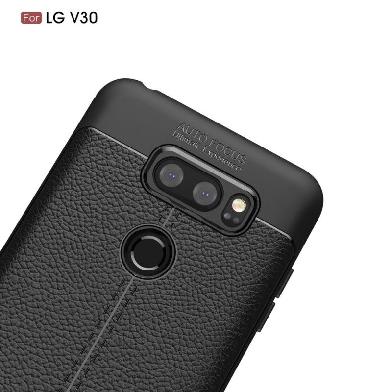 Case Kuoret LG V30 Punainen Musta Puhelinkuoret Kaksilinjainen Litsi Nahkainen Vaikutus