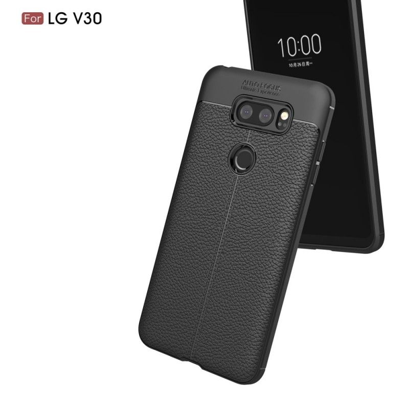 Case Kuoret LG V30 Punainen Musta Puhelinkuoret Kaksilinjainen Litsi Nahkainen Vaikutus