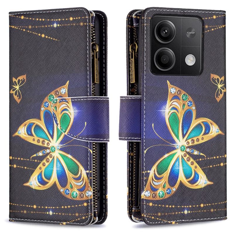 Kotelot Xiaomi Redmi Note 13 4g Puhelinkuoret Rhinestone Butterflies -lompakko