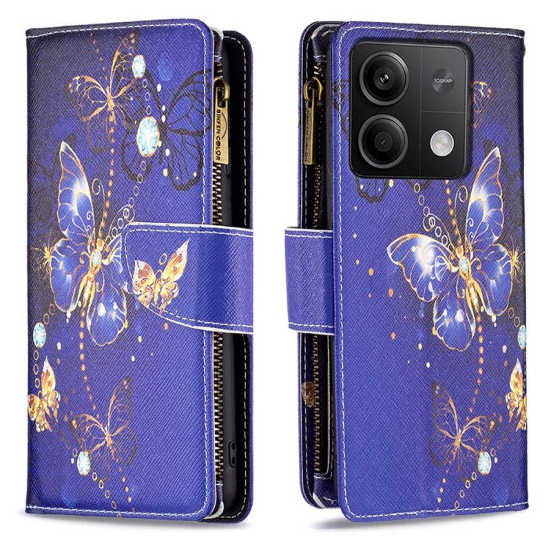 Nahkakotelo Xiaomi Redmi Note 13 4g Purple Butterflies -lompakko