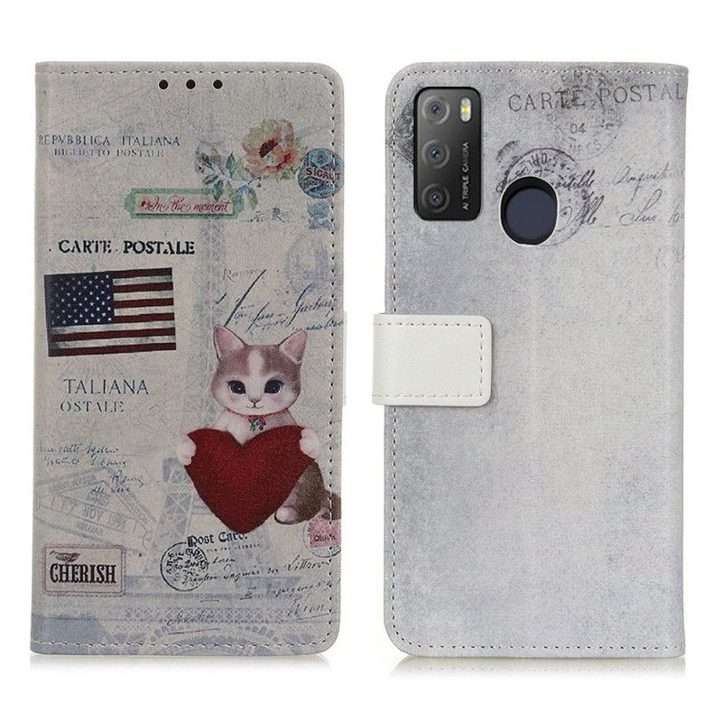 Flip Kotelot Alcatel 3l (2021) / 1s (2021) Traveller Cat