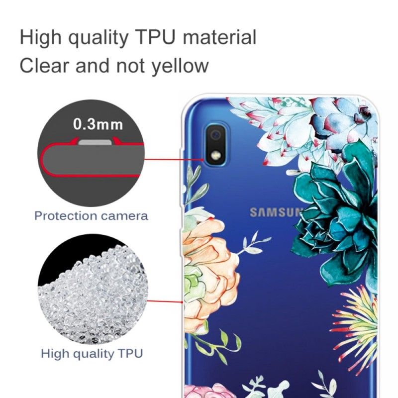 Case Kuoret Samsung Galaxy A10 Puhelinkuoret Läpinäkyvät Vesiväri Kukat