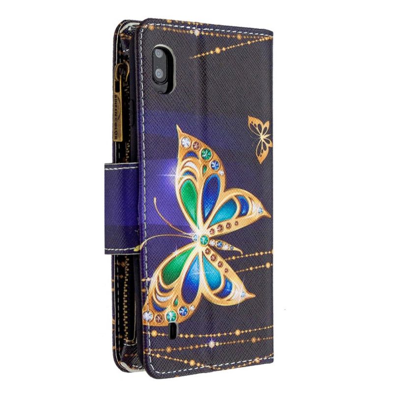 Flip Case Samsung Galaxy A10 Kuninkaallinen Perhosvetoketju