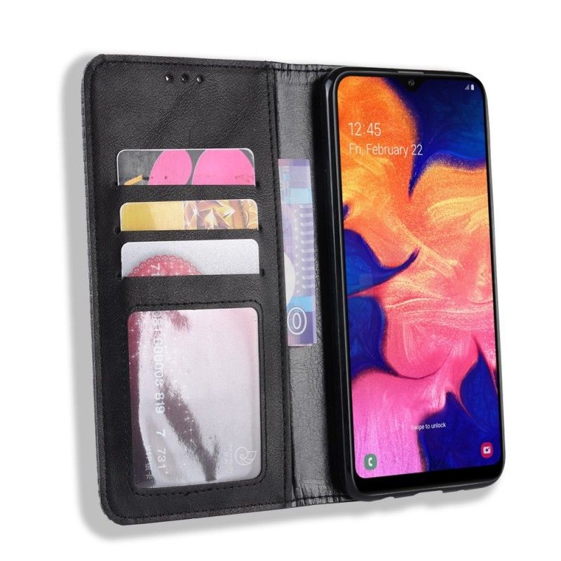 Flip Kotelot Samsung Galaxy A10 Punainen Musta Tyylitelty Vintage-Nahkaefekti