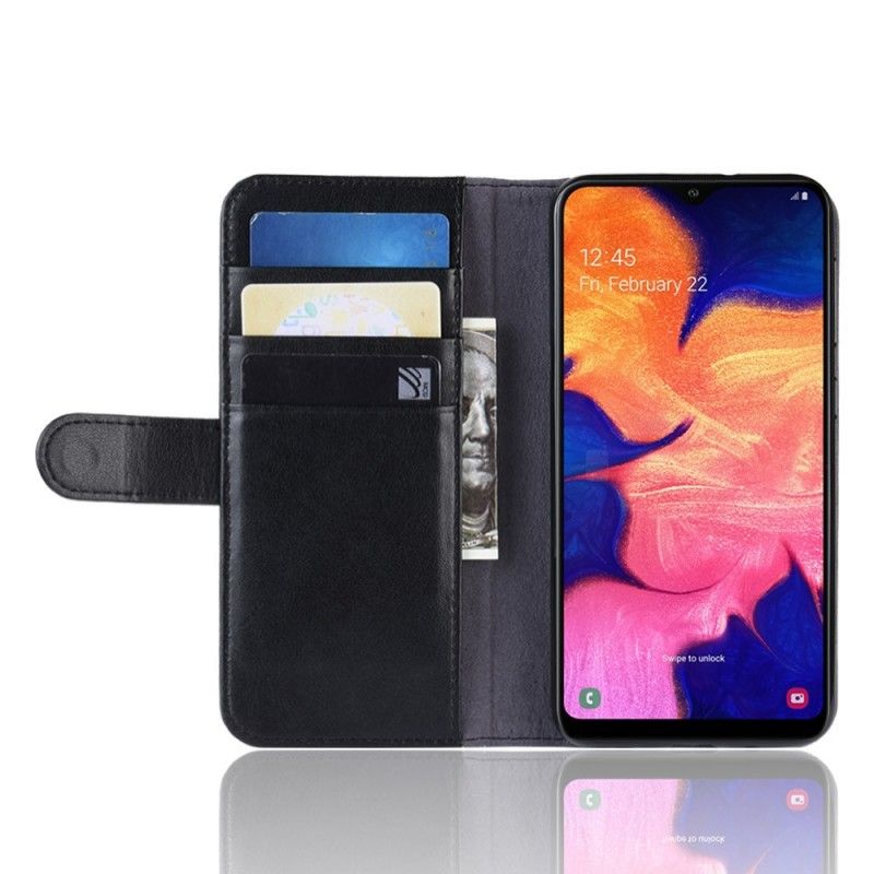 Kotelot Samsung Galaxy A10 Ruskea Musta Halkaistu Nahka