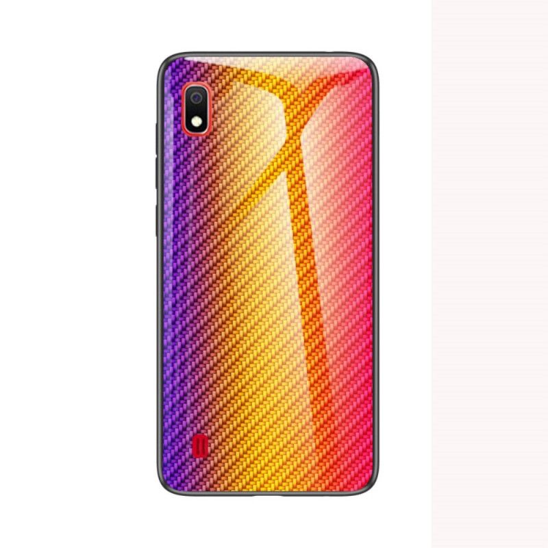 Kuori Samsung Galaxy A10 Magenta Musta Karkaistua Hiilikuitua