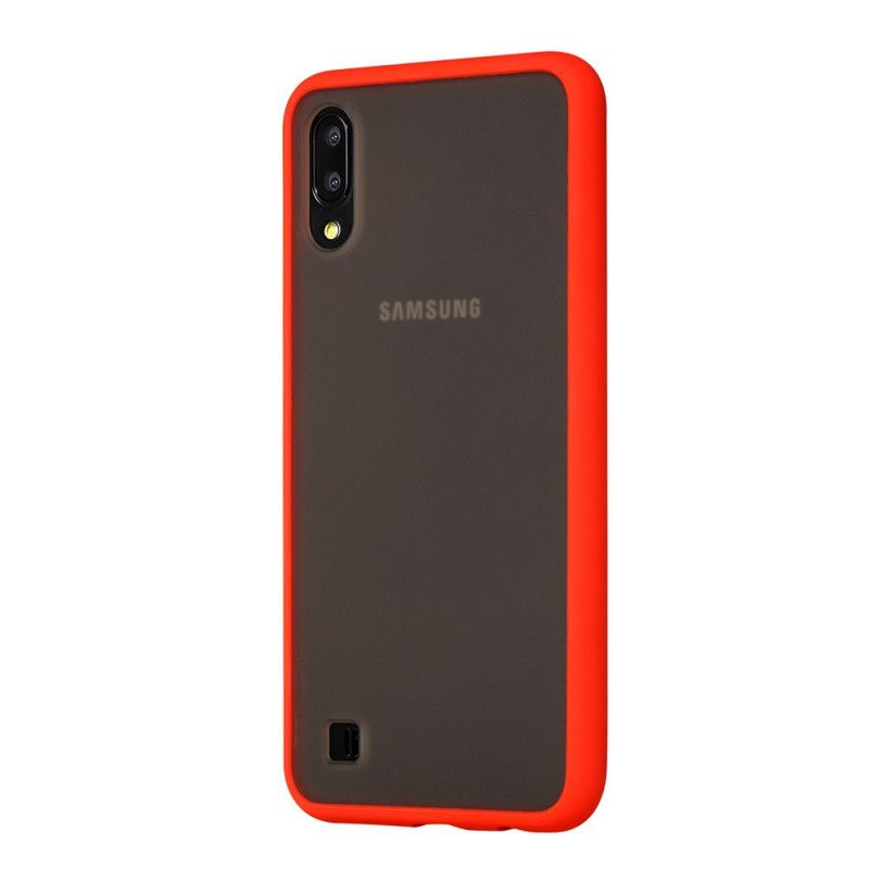 Kuori Samsung Galaxy A10 Valkoinen Musta Hybridi. Jossa On Värilliset Reunat