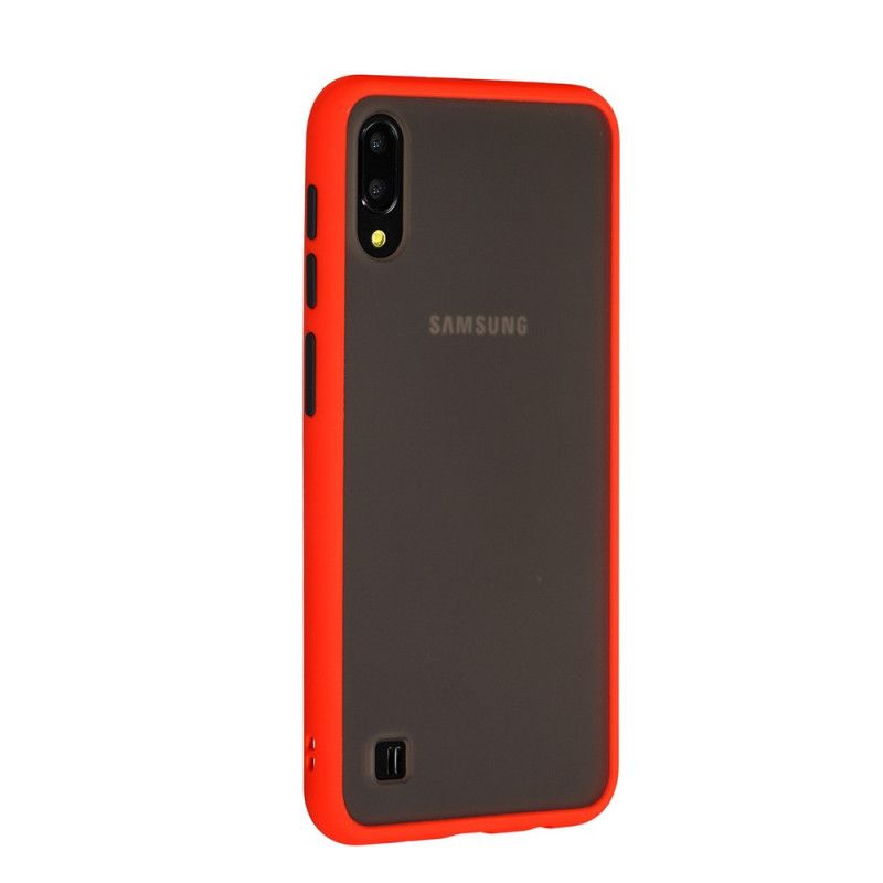 Kuori Samsung Galaxy A10 Valkoinen Musta Hybridi. Jossa On Värilliset Reunat