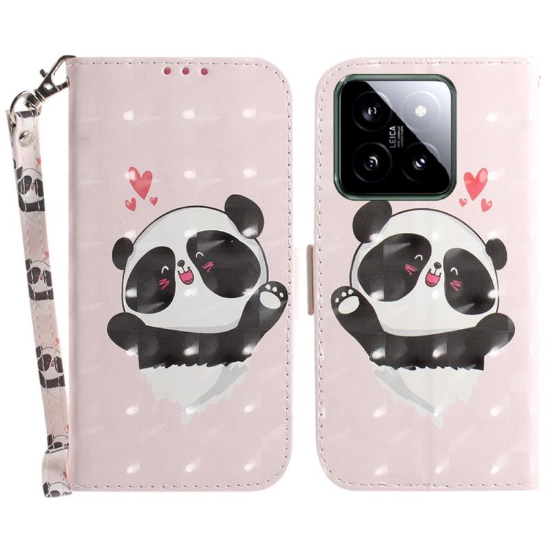 Kotelot Xiaomi 14 Panda Love Hihnalla