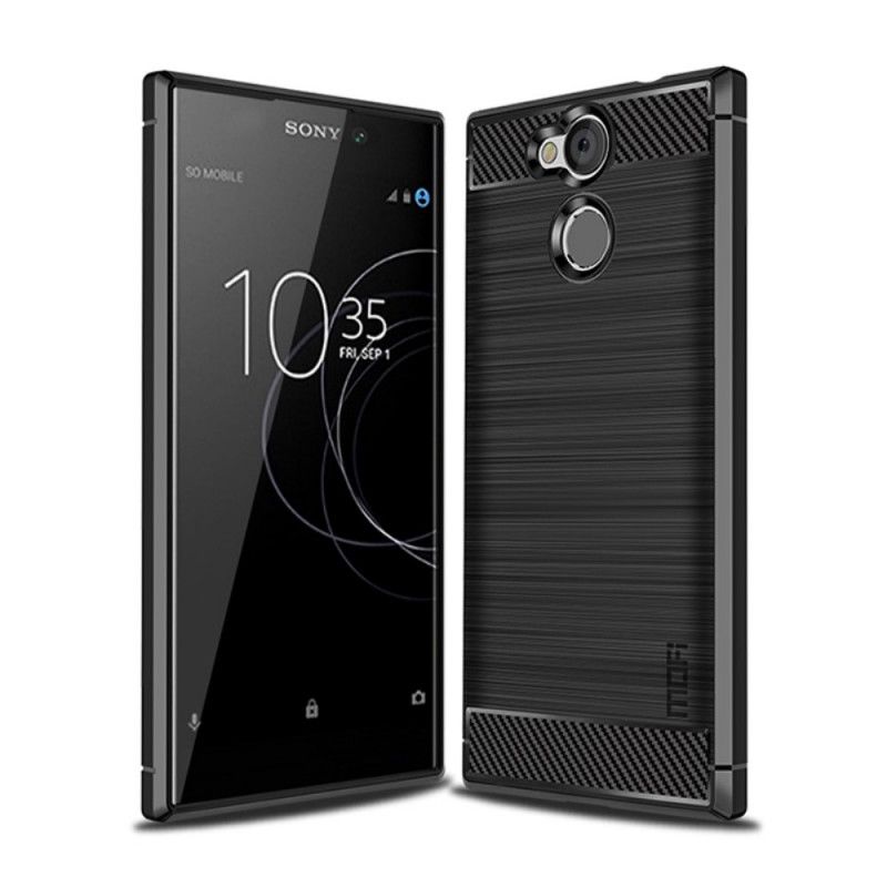 Case Kuoret Sony Xperia L2 Harmaa Musta Puhelinkuoret Mofi Harjattu Hiilikuitu