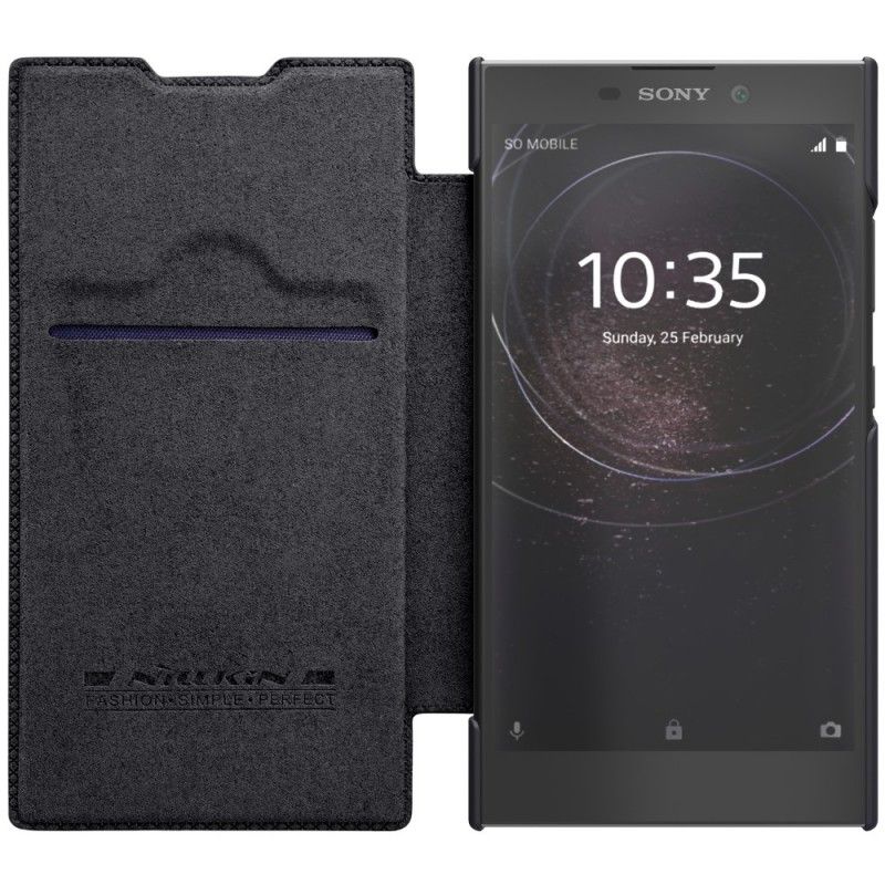 Flip Kotelot Sony Xperia L2 Punainen Musta Puhelinkuoret Nillkin Qin -Sarja