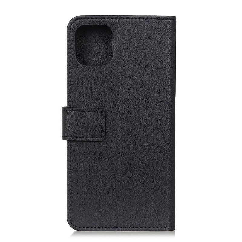 Flip Case Samsung Galaxy Note 10 Lite Valkoinen Musta Klassinen Tekonahka