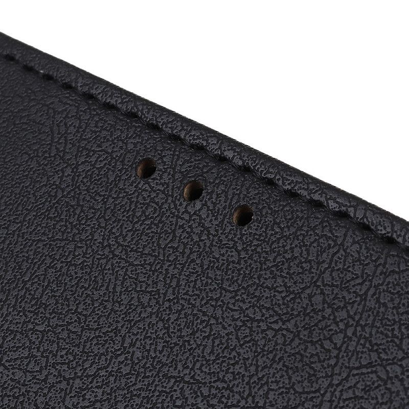 Flip Case Samsung Galaxy Note 10 Lite Valkoinen Musta Klassinen Tekonahka