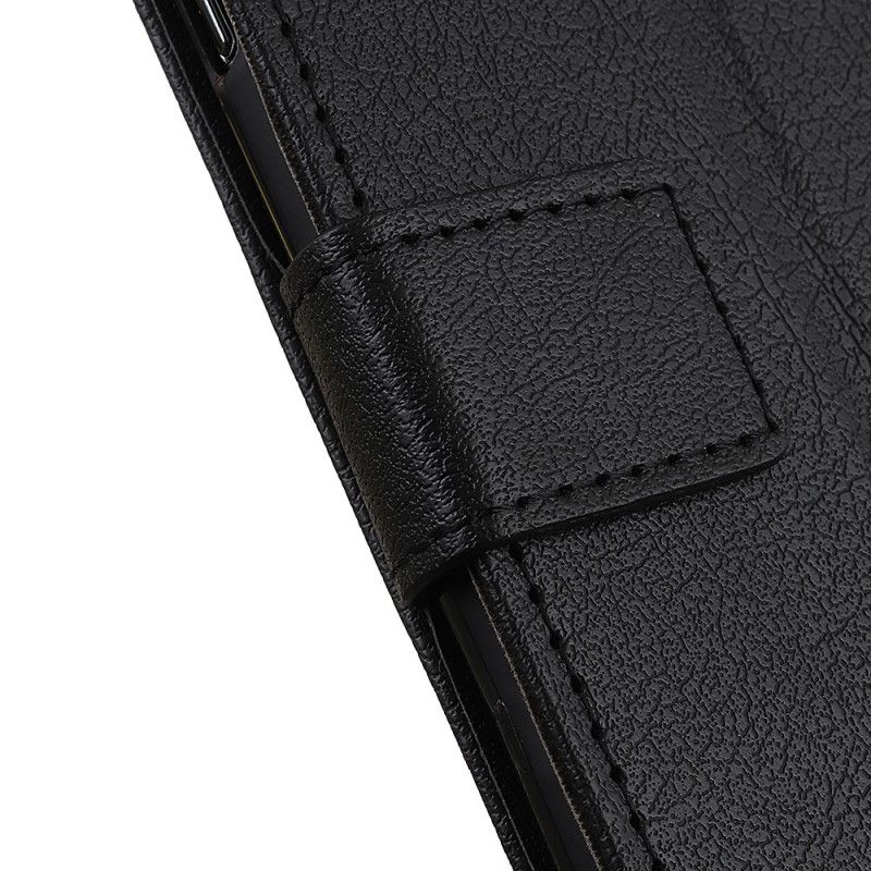 Flip Case Samsung Galaxy Note 10 Lite Valkoinen Musta Klassinen Tekonahka